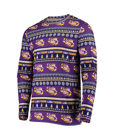 Concepts Sport Purple Lsu Tigers Ugly Sweater Knit Long Sleeve Top And Pant Set In Purple