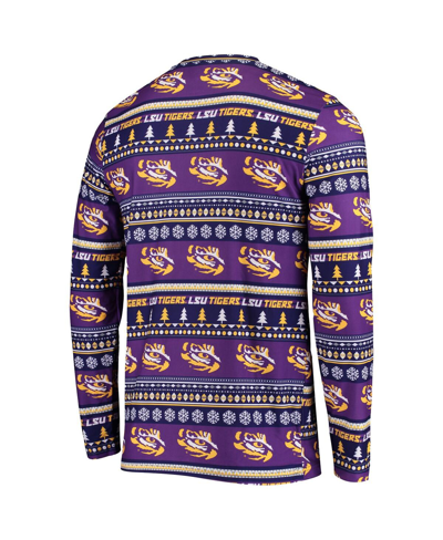 Concepts Sport Purple Lsu Tigers Ugly Sweater Knit Long Sleeve Top And Pant Set In Purple