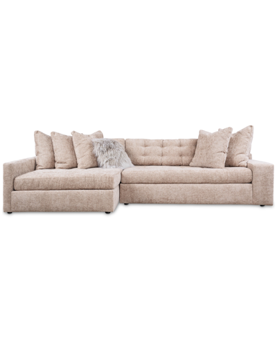 Shop Macy's Pherie 131" 2-pc. Fabric Sectional With Cuddler, Created For  In Ash