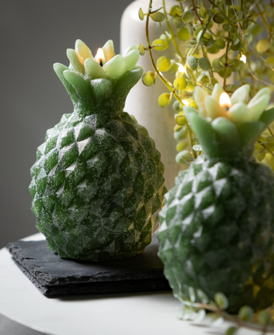 Shop Vance Kitira 5" Pineapple Candle, Set Of 2 In Green