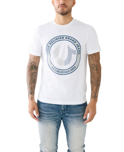 Shop True Religion Men's Short Sleeve Strike Horseshoe T-shirt In Optic White