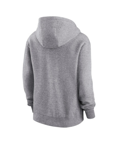 NIKE WOMEN'S NIKE HEATHER GRAY CLEVELAND BROWNS TEAM LOGO CLUB FLEECE PULLOVER HOODIE 