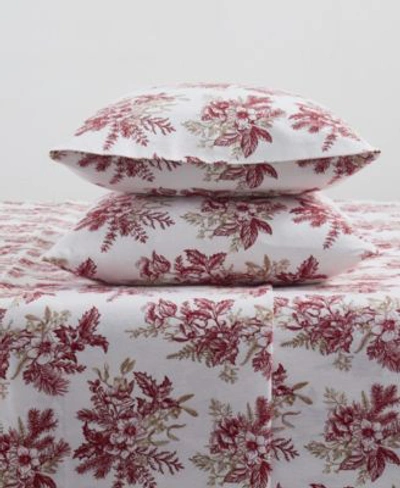 Tahari Home Toile 100 Cotton Flannel Sheet Sets In Red
