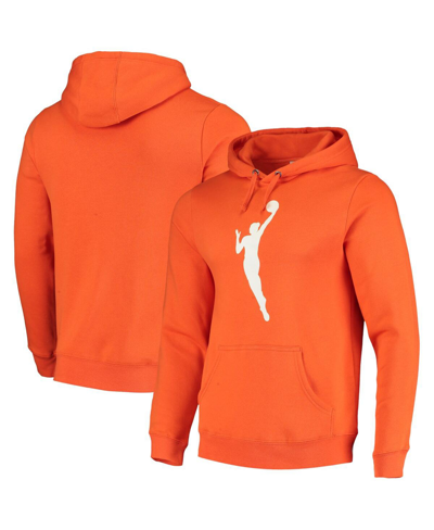 Shop Fanatics Men's  Orange Wnba Logo Fitted Pullover Hoodie