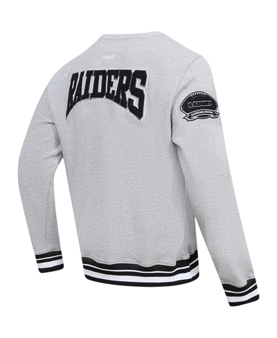 Pro Standard Heather Gray Las Vegas Raiders Crest Emblem Pullover Sweatshirt In Heather Gray