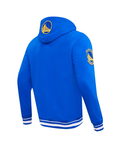 Shop Pro Standard Men's  Royal Golden State Warriors Script Tail Pullover Hoodie