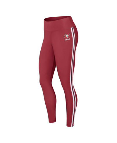 Wear By Erin Andrews Scarlet San Francisco 49ers Color Block Leggings In Scarlet