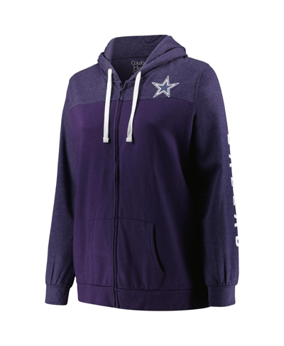 Fanatics Women's  Heather Navy Dallas Cowboys Plus Size City Ties Full-zip Hoodie In Heather Navy