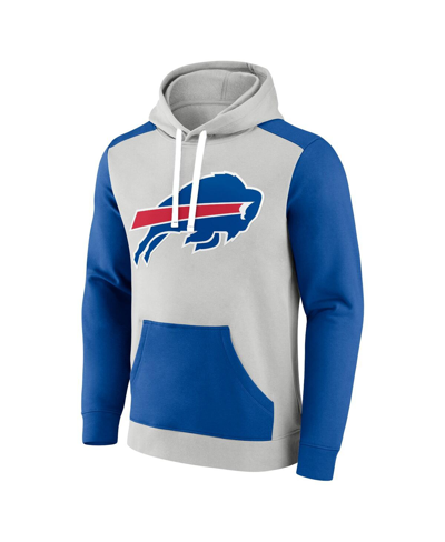 Fanatics Men's  Silver, Royal Buffalo Bills Big And Tall Team Fleece Pullover Hoodie In Silver,royal