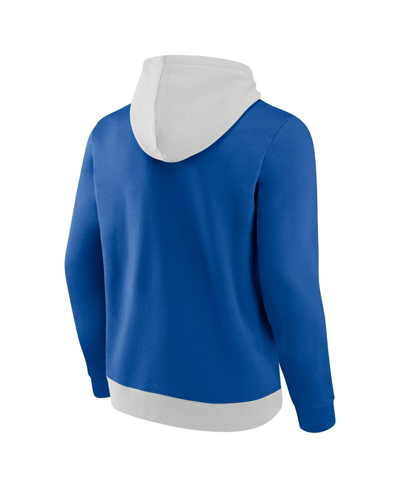 Fanatics Men's  Silver, Royal Buffalo Bills Big And Tall Team Fleece Pullover Hoodie In Silver,royal