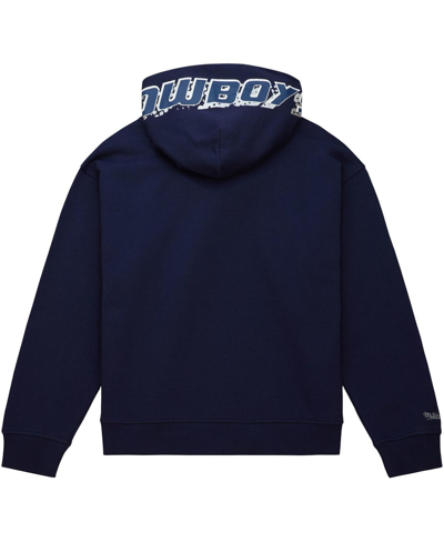 Mitchell & Ness Women's  Navy Dallas Cowboys Gridiron Classics Big Face 7.0 Pullover Hoodie In Navy