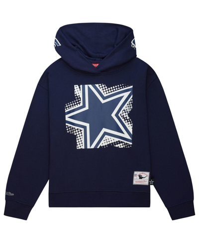 Mitchell & Ness Women's  Navy Dallas Cowboys Gridiron Classics Big Face 7.0 Pullover Hoodie In Navy