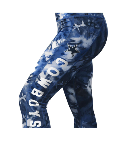 Msx By Michael Strahan Women's  Navy Denver Broncos Aubrey Tie-dye Leggings In Navy
