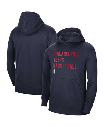 Shop Nike Men's And Women's  Navy Philadelphia 76ers 2023/24 Performance Spotlight On-court Practice Pullo