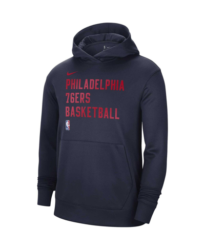 Shop Nike Men's And Women's  Navy Philadelphia 76ers 2023/24 Performance Spotlight On-court Practice Pullo