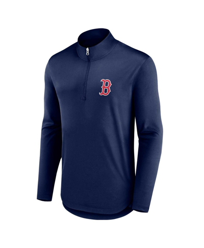 Fanatics Branded Navy Boston Red Sox Quarterback Quarter-zip Top In Navy