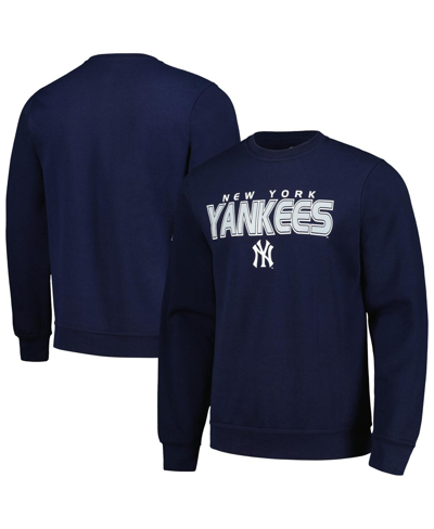 Shop Stitches Men's  Navy New York Yankees Pullover Sweatshirt