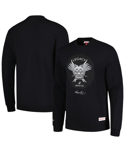 Shop Mitchell & Ness Men's  Bruce Lee Black Legacy Pullover Sweatshirt