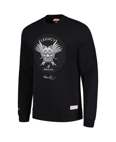 Shop Mitchell & Ness Men's  Bruce Lee Black Legacy Pullover Sweatshirt