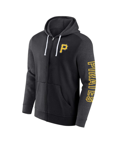 Fanatics Men's  Black Pittsburgh Pirates Offensive Line Up Lightweight Full-zip Hoodie In Black