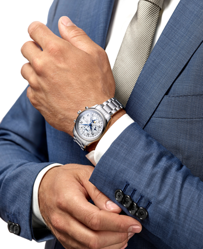 Longines Men's Swiss Automatic Chronograph Master Stainless Steel Bracelet Watch 42mm In No Color