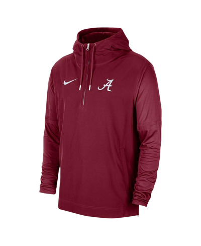 Shop Nike Men's  Crimson Alabama Crimson Tide 2023 Coach Half-zip Hooded Jacket