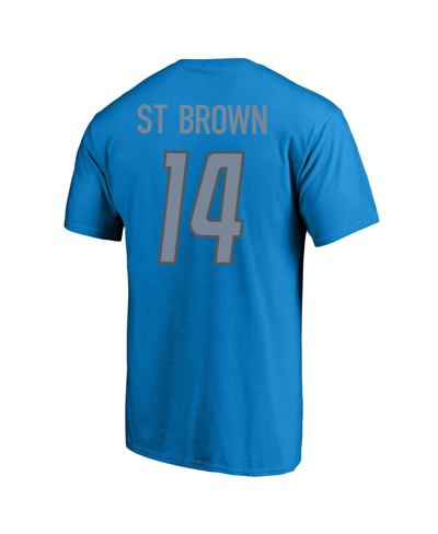 Shop Fanatics Men's  Amon-ra St. Brown Blue Detroit Lions Big And Tall Player Name And Number T-shirt