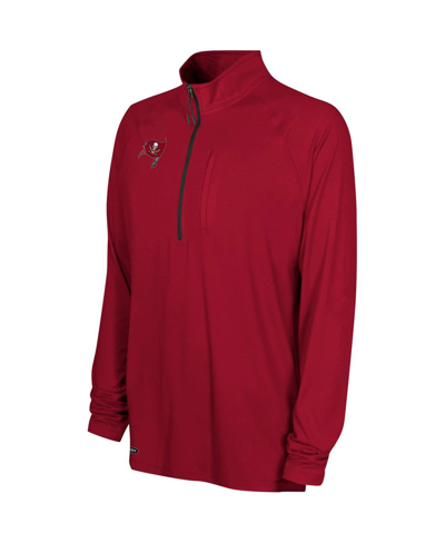 Outerstuff Red Tampa Bay Buccaneers Combine Authentic Raglan Quarter-zip Top In Red