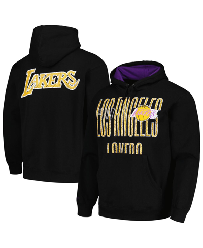 Mitchell & Ness Men's  Black Distressed Los Angeles Lakers Hardwood Classics Og 2.0 Pullover Hoodie In Black