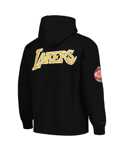 Mitchell & Ness Men's  Black Distressed Los Angeles Lakers Hardwood Classics Og 2.0 Pullover Hoodie In Black