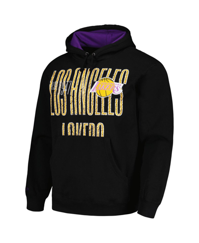 Mitchell & Ness Men's  Black Distressed Los Angeles Lakers Hardwood Classics Og 2.0 Pullover Hoodie In Black