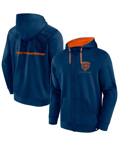 Shop Fanatics Men's  Navy Chicago Bears Defender Evo Full-zip Hoodie