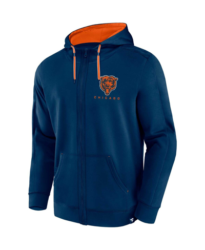 Shop Fanatics Men's  Navy Chicago Bears Defender Evo Full-zip Hoodie