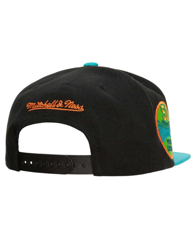 Mitchell & Ness Men's  Black, Teal New York Yankees Citrus Cooler Snapback Hat In Black,teal