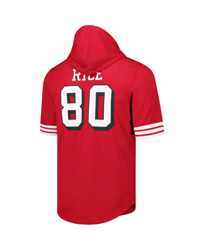 Mitchell & Ness Men's  Jerry Rice Scarlet San Francisco 49ers Retired Player Name And Number Mesh Hoo In Scarlet