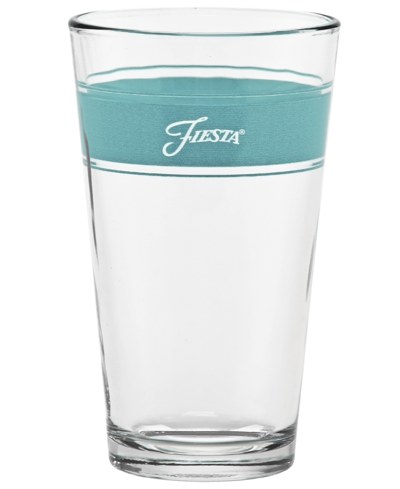 Fiesta Tropical Edgeline 16-ounce Tapered Cooler Glass, Set Of 4 In Jade,turquoise,lemongrass And Peony