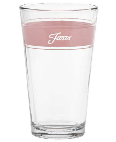 Fiesta Tropical Edgeline 16-ounce Tapered Cooler Glass, Set Of 4 In Jade,turquoise,lemongrass And Peony