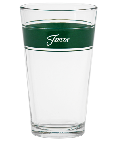Fiesta Tropical Edgeline 16-ounce Tapered Cooler Glass, Set Of 4 In Jade,turquoise,lemongrass And Peony