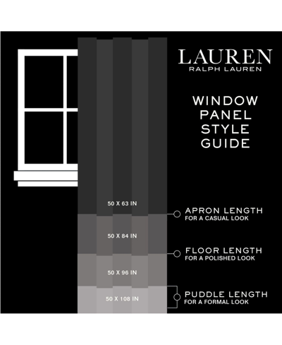 Shop Lauren Ralph Lauren Palisades Room Darkening Back Tab Rod Pocket Curtain Panel, 50" X 63" In Silver-tone