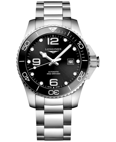 Shop Longines Men's Swiss Automatic Hydroconquest Stainless Steel Bracelet Watch 43mm In No Color