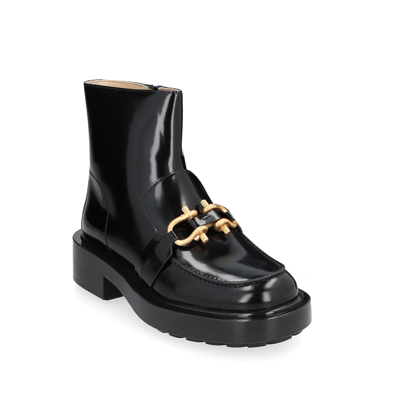 Bottega Veneta Embellished Glossed-leather Ankle Boots