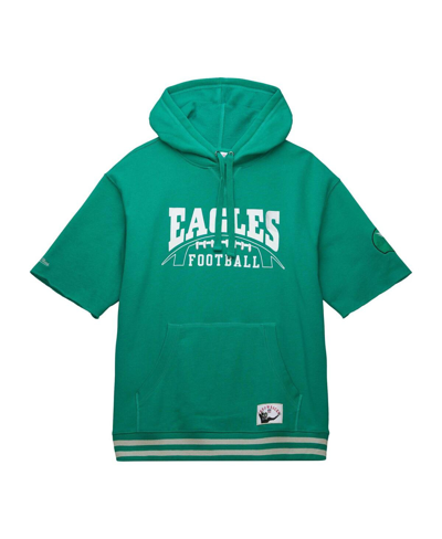 Mitchell & Ness Men's  Kelly Green Philadelphia Eagles Pre-game Short Sleeve Pullover Hoodie In Kelly Green