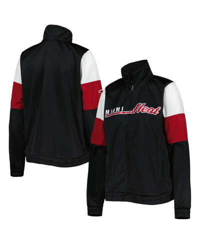 Shop G-iii 4her By Carl Banks Women's  Black Miami Heat Change Up Full-zip Track Jacket