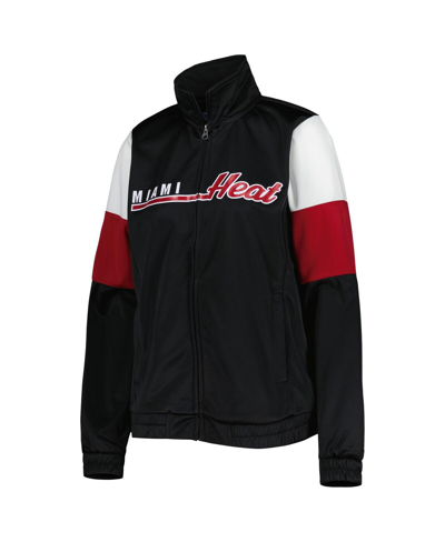 G-iii 4her By Carl Banks Black Miami Heat Change Up Full-zip Track Jacket In Black