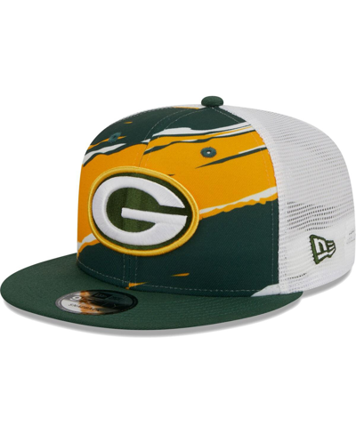 Shop New Era Men's  Green Green Bay Packers Tear Trucker 9fifty Snapback Hat