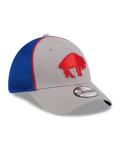 Shop New Era Men's  Gray Buffalo Bills Throwback Pipe 39thirty Flex Hat