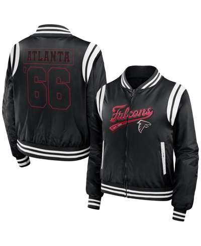 Shop Wear By Erin Andrews Women's  Black Atlanta Falcons Bomber Full-zip Jacket