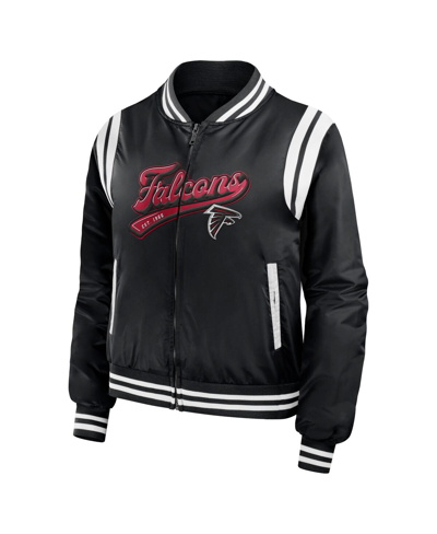 Wear By Erin Andrews Women's  Black Atlanta Falcons Bomber Full-zip Jacket In Black