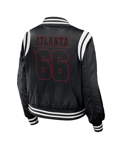 Wear By Erin Andrews Women's  Black Atlanta Falcons Bomber Full-zip Jacket In Black