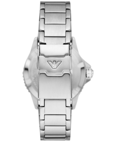 Emporio Armani Men's World Explorer Gmt Dual Time Stainless Steel Bracelet Watch 42mm In Silver-tone
